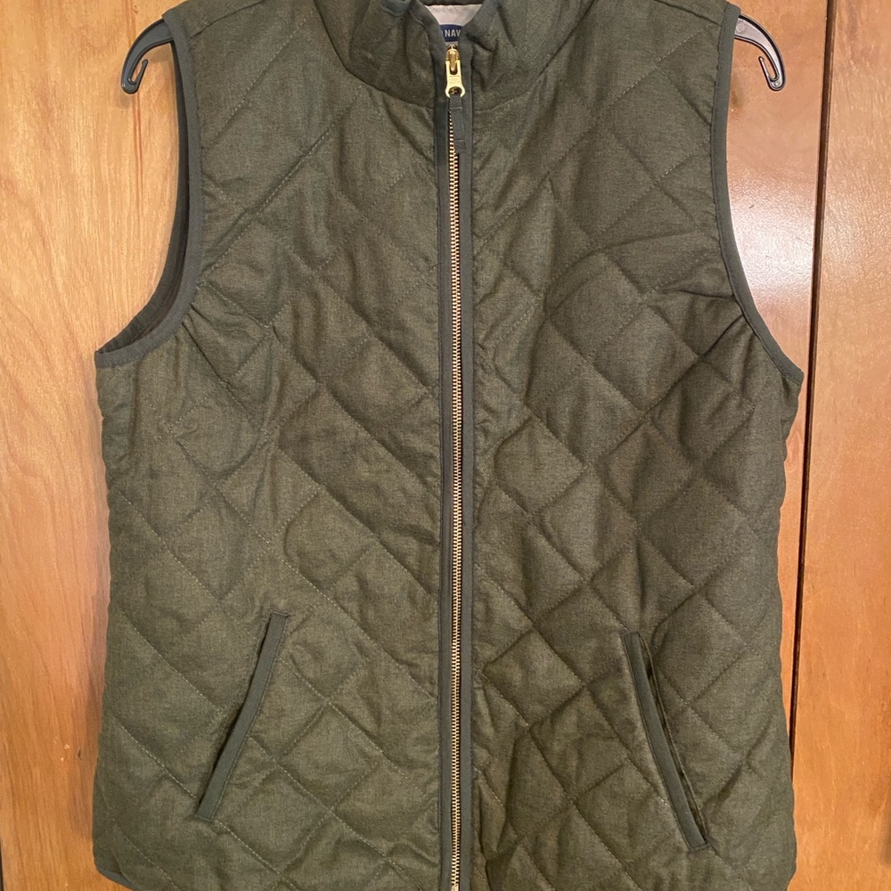 Old Navy Olive Green Quilted Vest